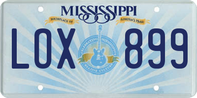 MS license plate LOX899