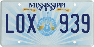 MS license plate LOX939