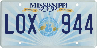 MS license plate LOX944