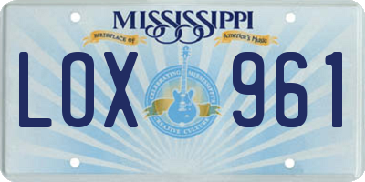 MS license plate LOX961