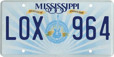 MS license plate LOX964