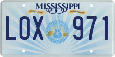 MS license plate LOX971