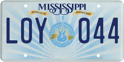 MS license plate LOY044