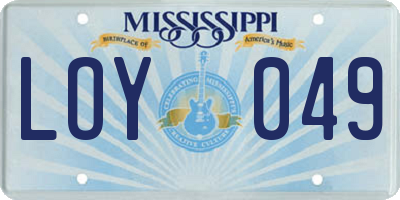 MS license plate LOY049