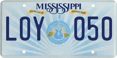 MS license plate LOY050