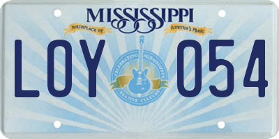 MS license plate LOY054