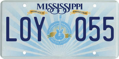 MS license plate LOY055