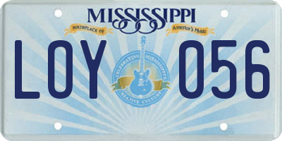 MS license plate LOY056