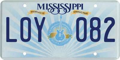 MS license plate LOY082
