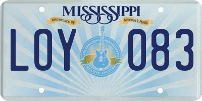 MS license plate LOY083