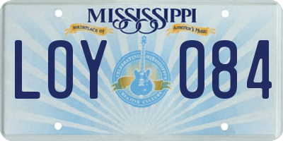 MS license plate LOY084