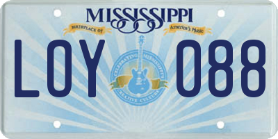MS license plate LOY088