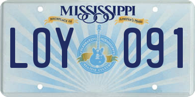 MS license plate LOY091