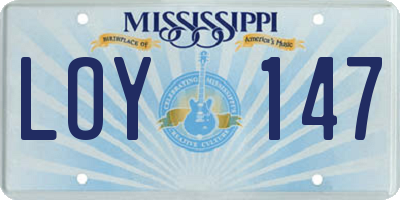 MS license plate LOY147