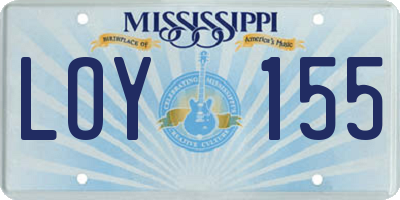 MS license plate LOY155