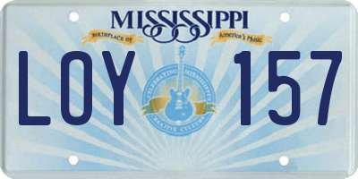 MS license plate LOY157