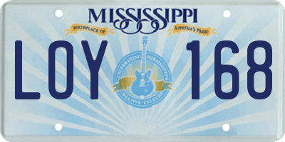 MS license plate LOY168