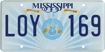 MS license plate LOY169