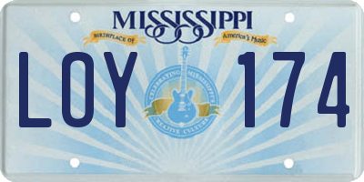 MS license plate LOY174