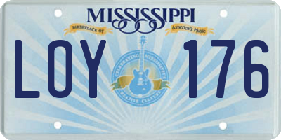 MS license plate LOY176