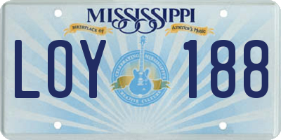 MS license plate LOY188