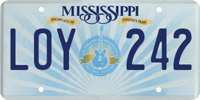 MS license plate LOY242