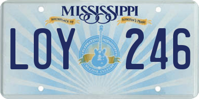 MS license plate LOY246