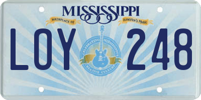 MS license plate LOY248