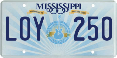 MS license plate LOY250