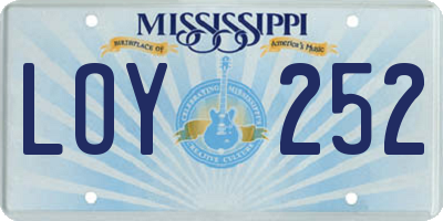 MS license plate LOY252