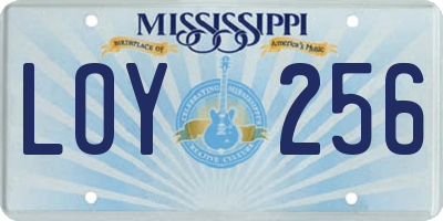 MS license plate LOY256