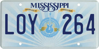 MS license plate LOY264