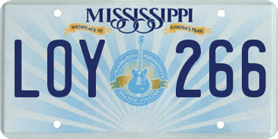 MS license plate LOY266