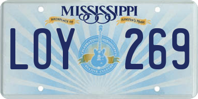 MS license plate LOY269