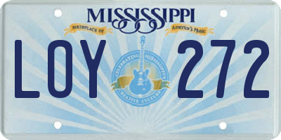 MS license plate LOY272