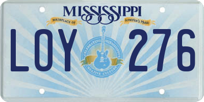 MS license plate LOY276