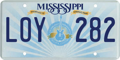 MS license plate LOY282