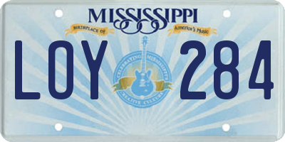 MS license plate LOY284