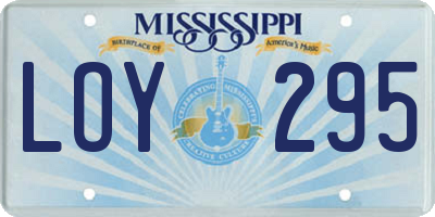MS license plate LOY295