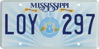 MS license plate LOY297