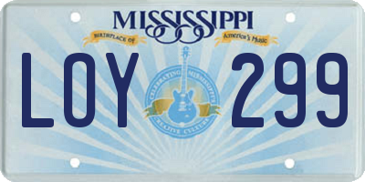 MS license plate LOY299