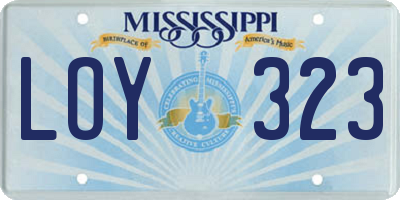 MS license plate LOY323