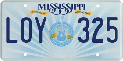 MS license plate LOY325