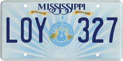 MS license plate LOY327