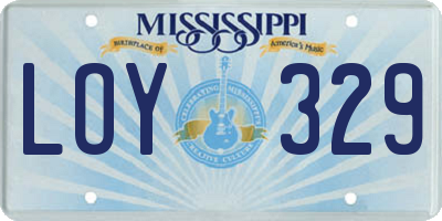 MS license plate LOY329