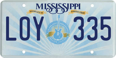 MS license plate LOY335