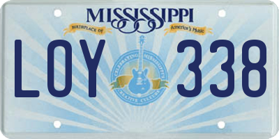 MS license plate LOY338