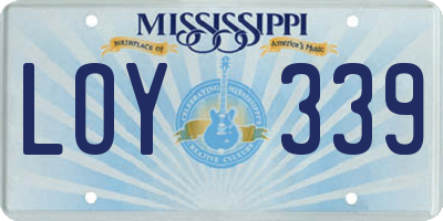 MS license plate LOY339