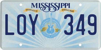 MS license plate LOY349