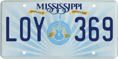 MS license plate LOY369